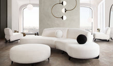 Load image into Gallery viewer, Vesper 2PC Modular Curved Armless Chaise in Faux White Shearling w/ Black Wood Leg Base by Diamond Sofa
