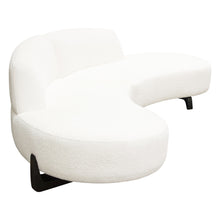 Load image into Gallery viewer, Vesper 2PC Modular Curved Armless Chaise in Faux White Shearling w/ Black Wood Leg Base by Diamond Sofa
