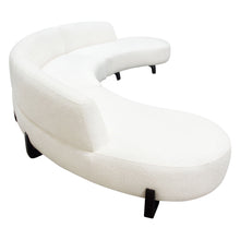 Load image into Gallery viewer, Vesper 3PC Modular Curved Armless Sofa &amp; (2) Chaise in Faux White Shearling w/ Black Wood Leg Base by Diamond Sofa

