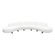 Load image into Gallery viewer, Vesper 3PC Modular Curved Armless Sofa &amp; (2) Chaise in Faux White Shearling w/ Black Wood Leg Base by Diamond Sofa
