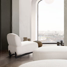 Load image into Gallery viewer, Vesper Armless Chair in Faux White Shearling w/ Black Wood Leg Base by Diamond Sofa
