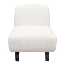 Load image into Gallery viewer, Vesper Armless Chair in Faux White Shearling w/ Black Wood Leg Base by Diamond Sofa
