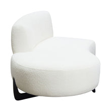 Load image into Gallery viewer, Vesper Curved Armless Left Chaise in Faux White Shearling w/ Black Wood Leg Base by Diamond Sofa
