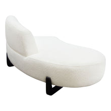 Load image into Gallery viewer, Vesper Curved Armless Left Chaise in Faux White Shearling w/ Black Wood Leg Base by Diamond Sofa
