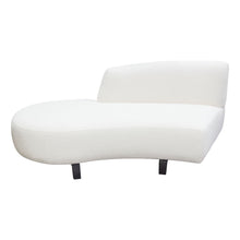 Load image into Gallery viewer, Vesper Curved Armless Left Chaise in Faux White Shearling w/ Black Wood Leg Base by Diamond Sofa
