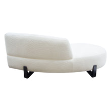 Load image into Gallery viewer, Vesper Curved Armless Left Chaise in Faux White Shearling w/ Black Wood Leg Base by Diamond Sofa
