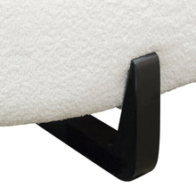 Load image into Gallery viewer, Vesper Curved Armless Right Chaise in Faux White Shearling w/ Black Wood Leg Base by Diamond Sofa
