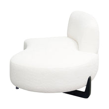 Load image into Gallery viewer, Vesper Curved Armless Right Chaise in Faux White Shearling w/ Black Wood Leg Base by Diamond Sofa
