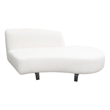 Load image into Gallery viewer, Vesper Curved Armless Right Chaise in Faux White Shearling w/ Black Wood Leg Base by Diamond Sofa
