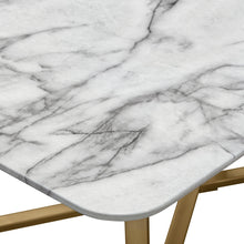 Load image into Gallery viewer, Vida Rectangle Cocktail Table w/ Faux Marble Top and Brushed Gold Metal Frame by Diamond Sofa
