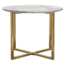 Load image into Gallery viewer, Vida 24&quot; Round End Table w/ Faux Marble Top and Brushed Gold Metal Frame by Diamond Sofa
