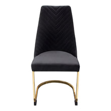 Load image into Gallery viewer, Vogue Set of (2) Dining Chairs in Black Velvet with Polished Gold Metal Base by Diamond Sofa

