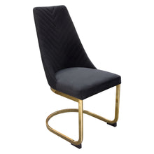 Load image into Gallery viewer, Vogue Set of (2) Dining Chairs in Black Velvet with Polished Gold Metal Base by Diamond Sofa

