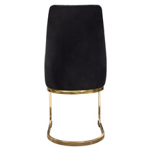 Load image into Gallery viewer, Vogue Set of (2) Dining Chairs in Black Velvet with Polished Gold Metal Base by Diamond Sofa
