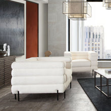 Load image into Gallery viewer, Vox Chair in Faux White Shearling w/ Black Powder Metal Legs by Diamond Sofa
