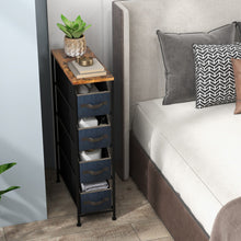 Load image into Gallery viewer, Vertical Narrow Dresser with 4 Removable Fabric Drawers-Rustic Brown
