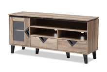 Load image into Gallery viewer, Baxton Studio Cardiff Modern and Contemporary Light Brown Wood 55-Inch TV Stand
