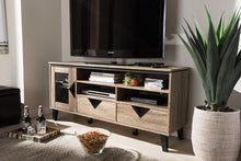 Load image into Gallery viewer, Baxton Studio Cardiff Modern and Contemporary Light Brown Wood 55-Inch TV Stand

