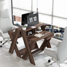 Load image into Gallery viewer, Small Computer Desk with Storage Drawer-Walnut
