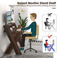Load image into Gallery viewer, Small Computer Desk with Storage Drawer-Walnut

