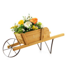 Load image into Gallery viewer, Wooden Wagon Planter with 9 Magnetic Accessories for Garden Yard-Walnut
