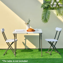 Load image into Gallery viewer, 2 Pieces Outdoor Folding Chair Set with Sturdy Frame and Ergonomic Backrest-White
