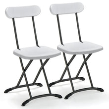 Load image into Gallery viewer, 2 Pieces Outdoor Folding Chair Set with Sturdy Frame and Ergonomic Backrest-White
