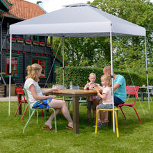 Load image into Gallery viewer, 2-Tier 10 x 10 Feet Pop-up Canopy Tent with Wheeled Carry Bag-White
