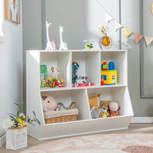 Load image into Gallery viewer, 5-Cube Wooden Kids Toy Storage Organizer with Anti-Tipping Kits-White
