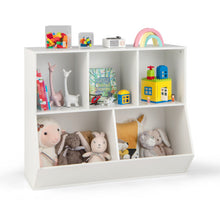 Load image into Gallery viewer, 5-Cube Wooden Kids Toy Storage Organizer with Anti-Tipping Kits-White
