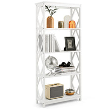 Load image into Gallery viewer, 5-Tier Modern Freestanding Bookcase with Open Shelves-White
