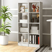 Load image into Gallery viewer, 5 Tiers 4-Cube Narrow Bookshelf with 4 Anti-Tipping Kits-White
