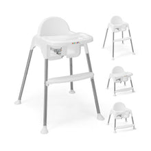 Load image into Gallery viewer, 4-in-1 Convertible Baby High Chair with Removable Double Tray-White
