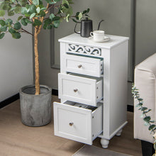Load image into Gallery viewer, 3-Drawer Freestanding Bathroom Storage Cabinet with Anti-toppling Device-White
