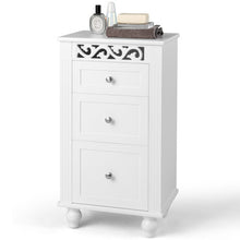 Load image into Gallery viewer, 3-Drawer Freestanding Bathroom Storage Cabinet with Anti-toppling Device-White
