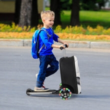 Load image into Gallery viewer, Hardshell Ride-on Suitcase Scooter with LED Flashing Wheels-White
