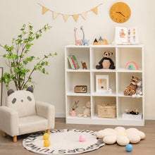 Load image into Gallery viewer, Modern 9-Cube Bookcase with 2 Anti-Tipping Kits for Books Toys Ornaments-White
