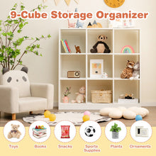 Load image into Gallery viewer, Modern 9-Cube Bookcase with 2 Anti-Tipping Kits for Books Toys Ornaments-White
