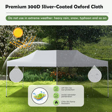 Load image into Gallery viewer, 10 x 20 Feet Outdoor Pop-Up Patio Folding Canopy Tent-White
