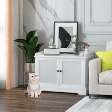 Load image into Gallery viewer, Wooden Cat House with Scratching Pad and Adjustable Divider-White
