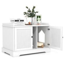 Load image into Gallery viewer, Wooden Cat House with Scratching Pad and Adjustable Divider-White
