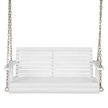 Load image into Gallery viewer, 2-Person Wooden Porch Swing with Hanging Chains for Garden Yard-White
