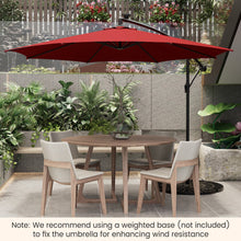 Load image into Gallery viewer, 10 Feet Patio Offset Umbrella with 112 Solar-Powered LED Lights-Beige-Wine
