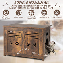 Load image into Gallery viewer, Flip-Top Hidden Cat Washroom Bench with Side Entrance-Brown
