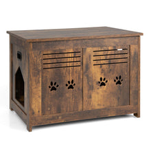 Load image into Gallery viewer, Flip-Top Hidden Cat Washroom Bench with Side Entrance-Brown
