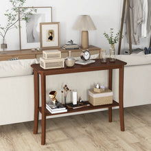 Load image into Gallery viewer, 2-Tier Freestanding Wooden Console Table with Open Shelf
