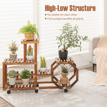 Load image into Gallery viewer, 6-Layer Wooden Plant Stand for 8 Pots-Brown
