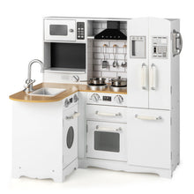 Load image into Gallery viewer, Wooden Kid&#39;s Corner Kitchen Playset with Stove for Toddlers-White
