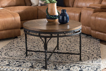 Load image into Gallery viewer, Baxton Studio Austin Vintage Industrial Antique Bronze Round Coffee Cocktail Occasional Table
