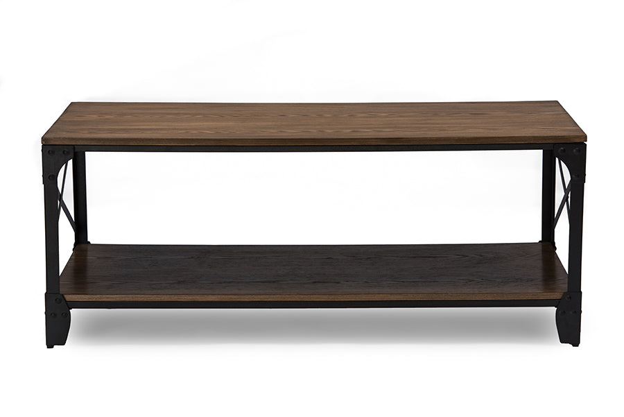 Baxton Studio Greyson Vintage Industrial Antique Bronze Occasional Cocktail Coffee Table